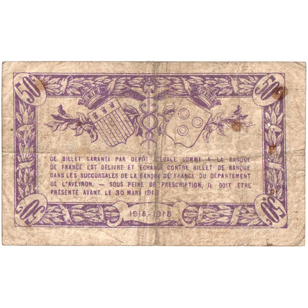 Frankrijk, 50 Centimes, 1915-03-12, TB, Pirot:108-1