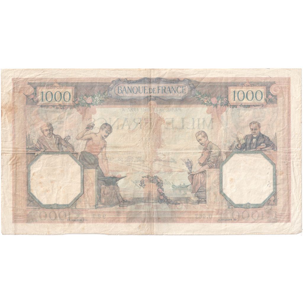 France, 1000 Francs, Minerve et Hercule, 1927-08-05, O.463, TTB