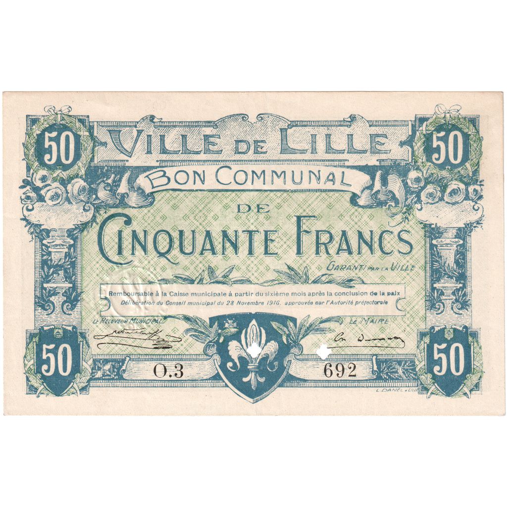 Francja, 50 Francs, 1916-11-28, W.1 996, AU(50-53), Pirot:59-1613