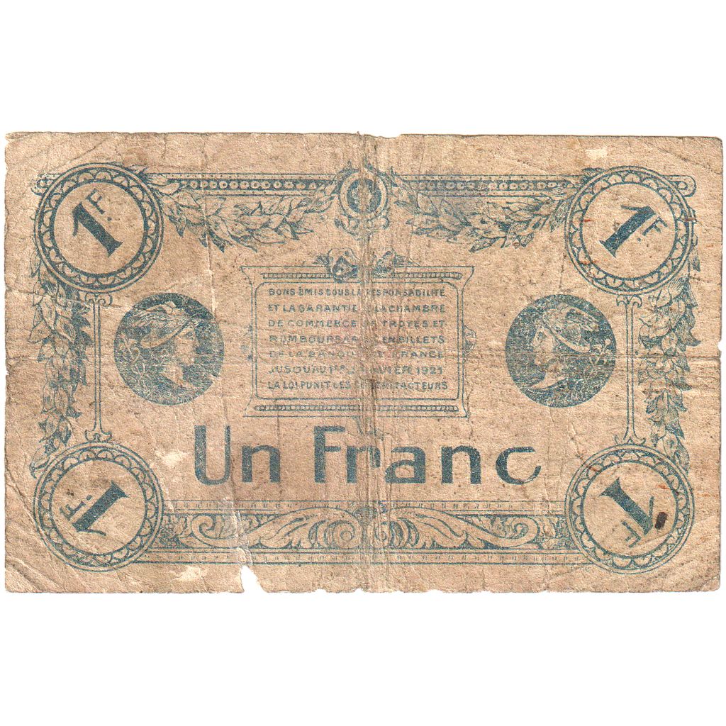 França, Troyes, 1 Franc, 1926-01-01, F(12-15), Pirot:124-12