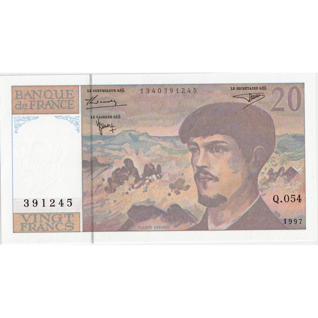France, 20 Francs, Debussy, Q.054, UNC(65-70)