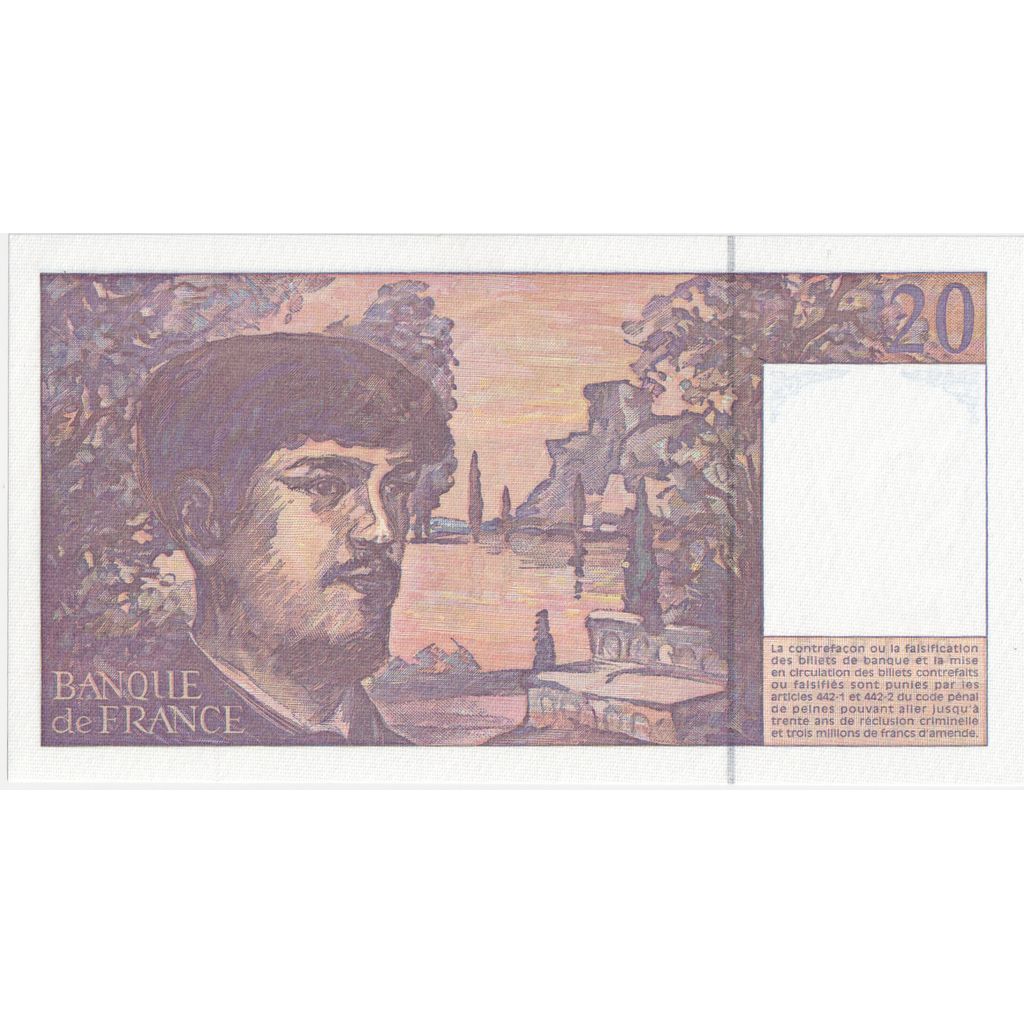 France, 20 Francs, Debussy, Q.054, UNC(65-70)