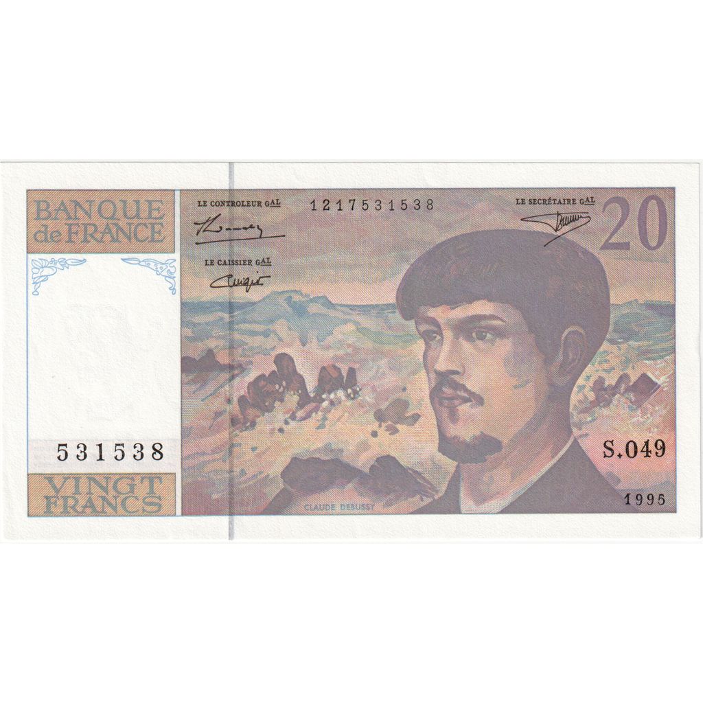 France, 20 Francs, Debussy, S.049, UNC(65-70)