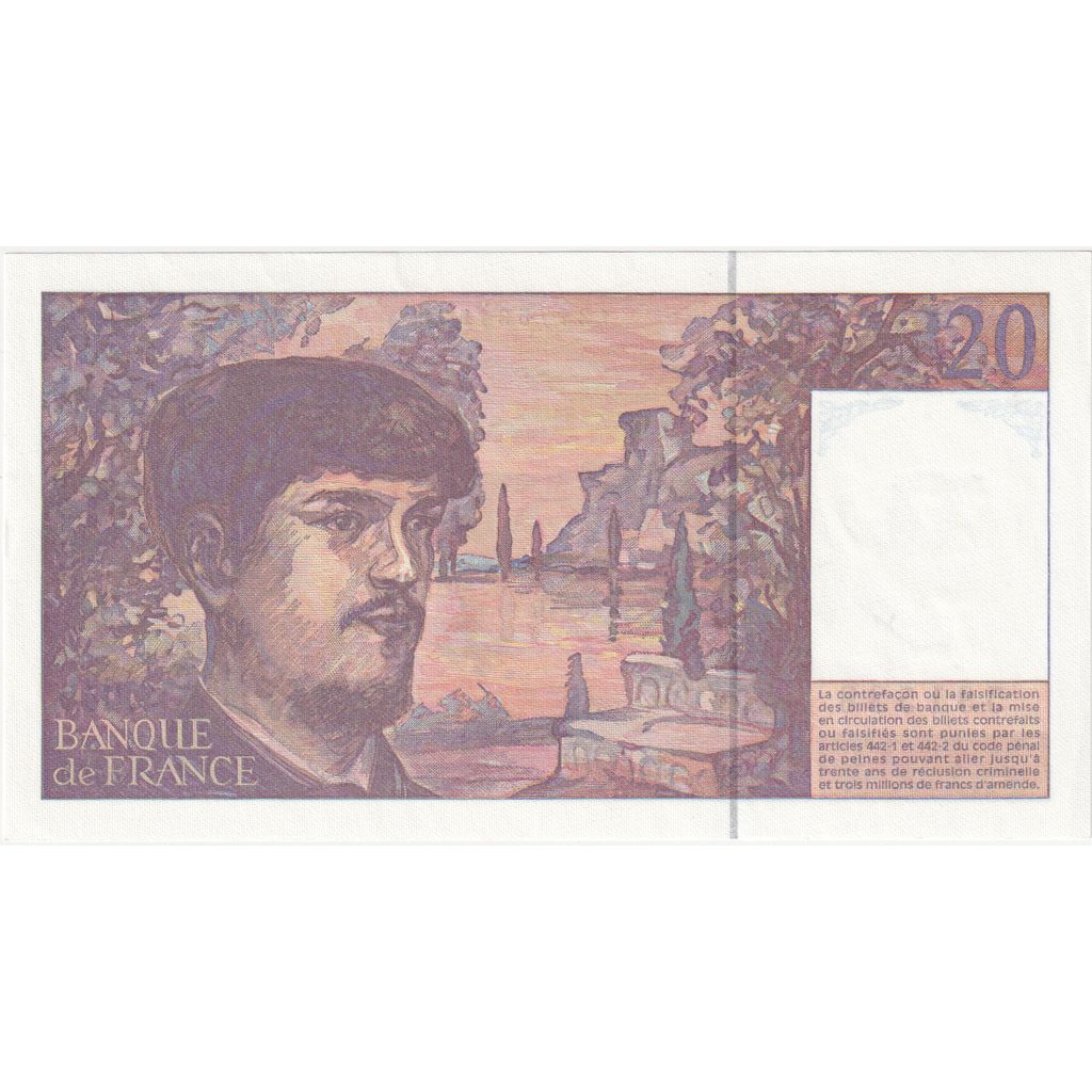 France, 20 Francs, Debussy, S.049, UNC(65-70)
