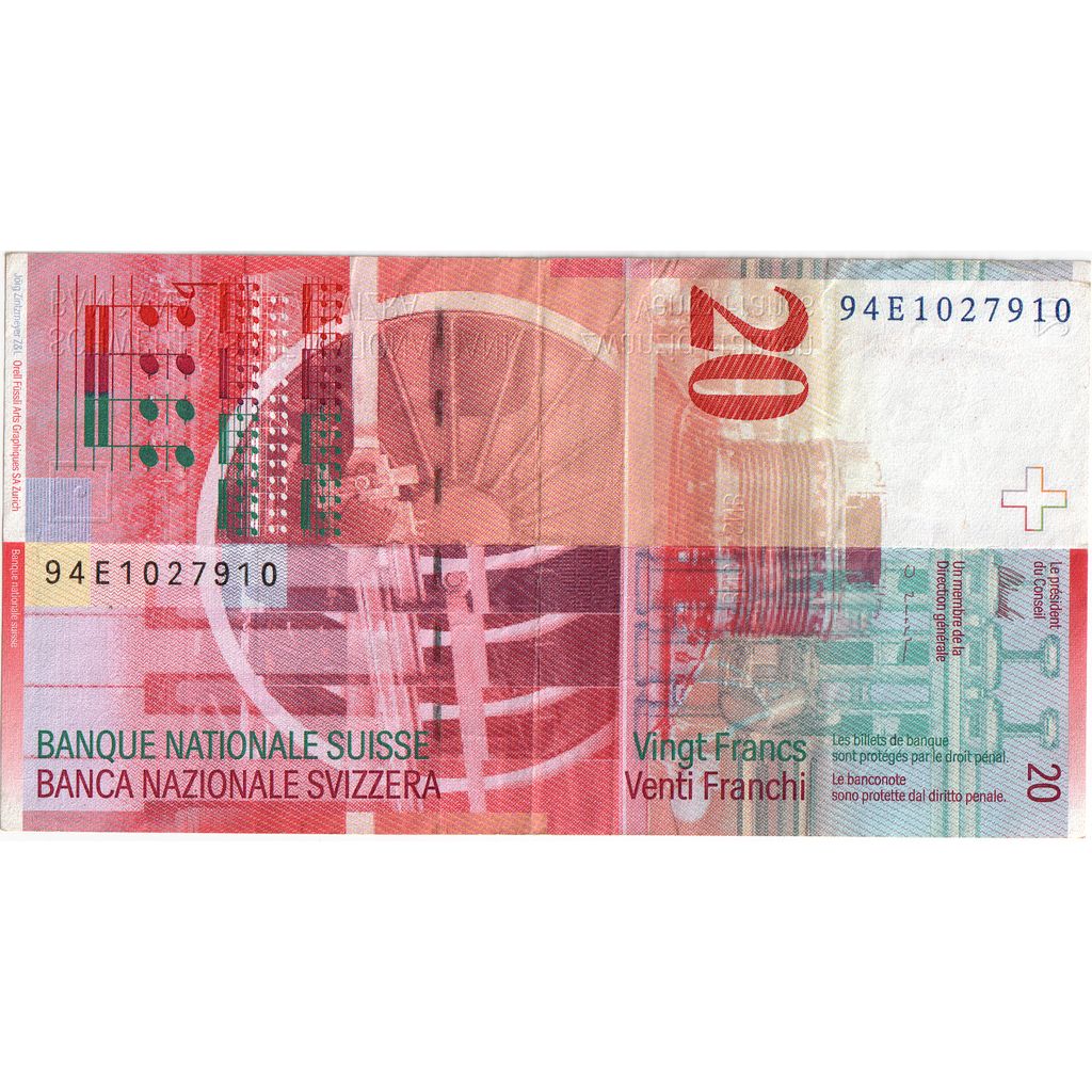 Schweiz, 20 Franken, 1994, KM:68a, SS