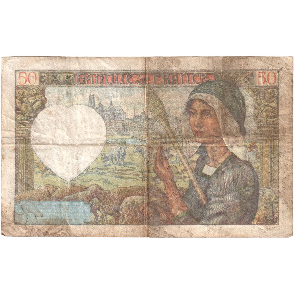 Francia, 50 Francs, Jacques Coeur, 1942-05-15, K.169, BC
