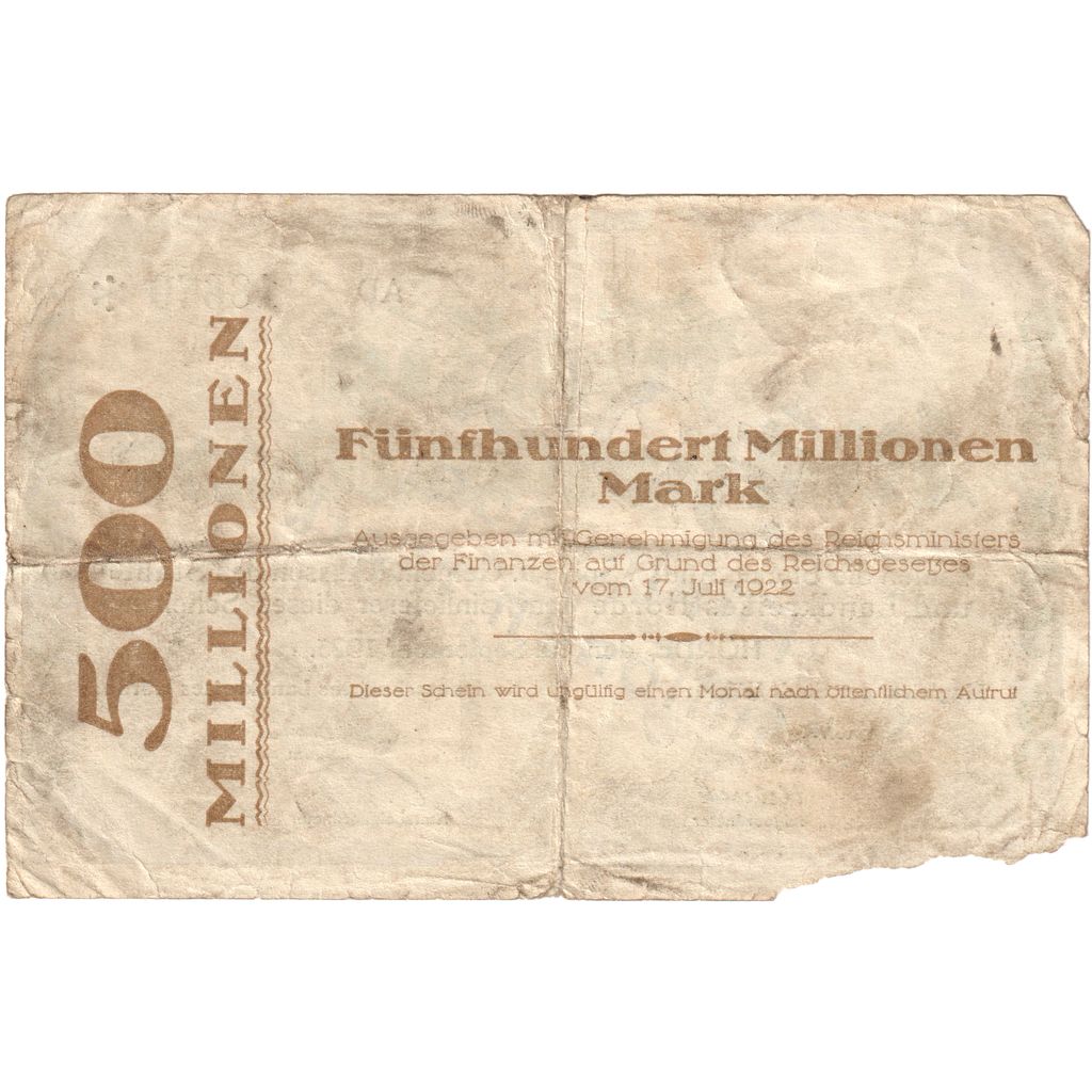 Duitsland, Düsseldorf, 500 Millionen Mark, 1923-09-14, TB