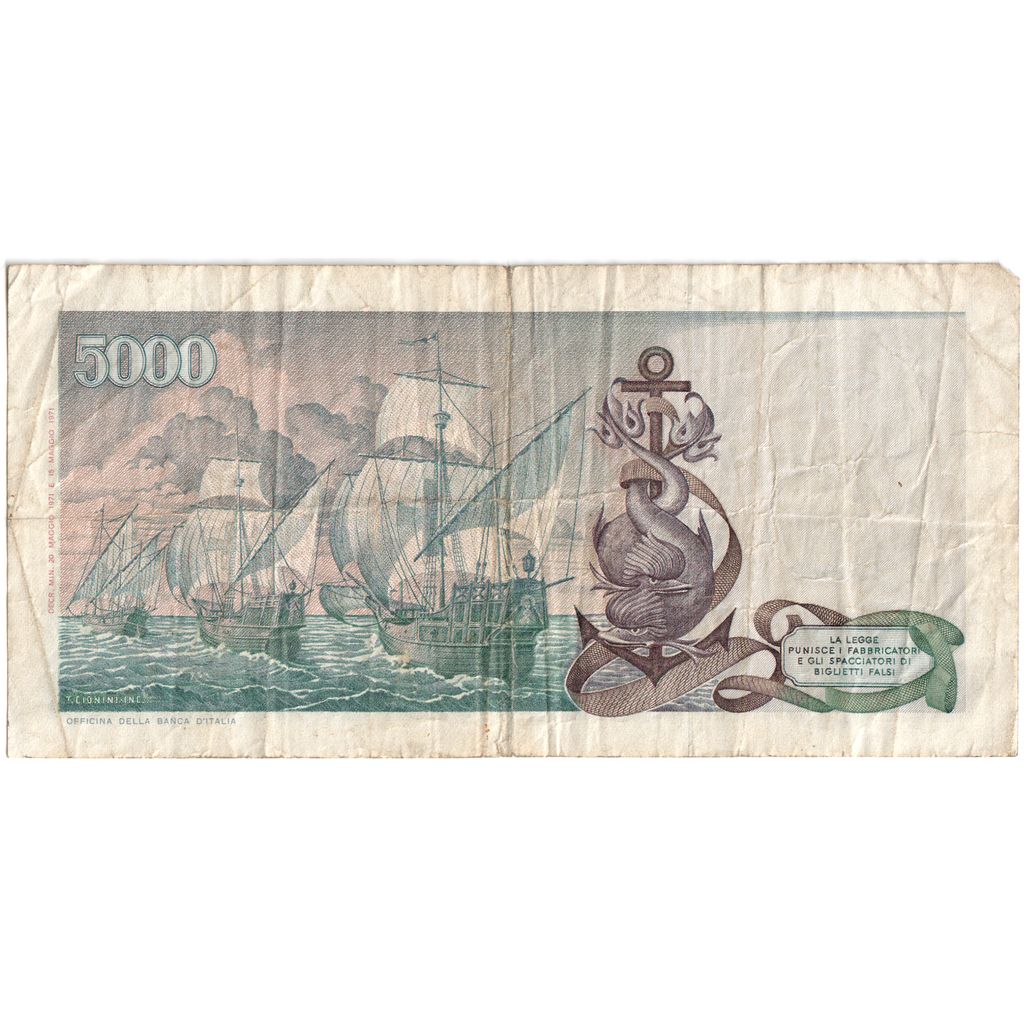 Italien, 5000 Lire, 1971-05-20, S