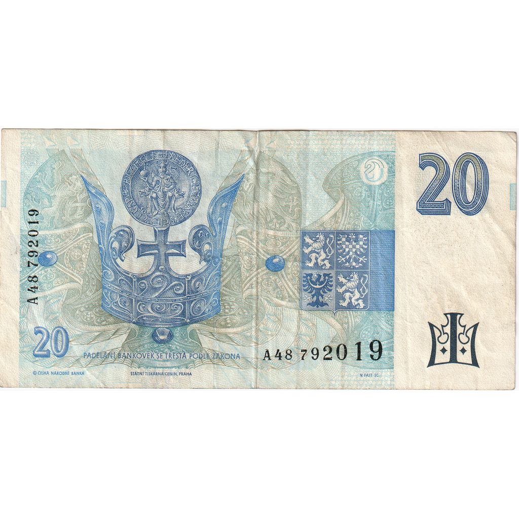 Czech Republic, 20 Korun, EF(40-45)