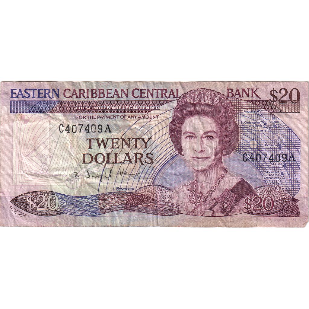 Banknote, East Caribbean States, 20 Dollars, 1988-93, Undated (1988-93)