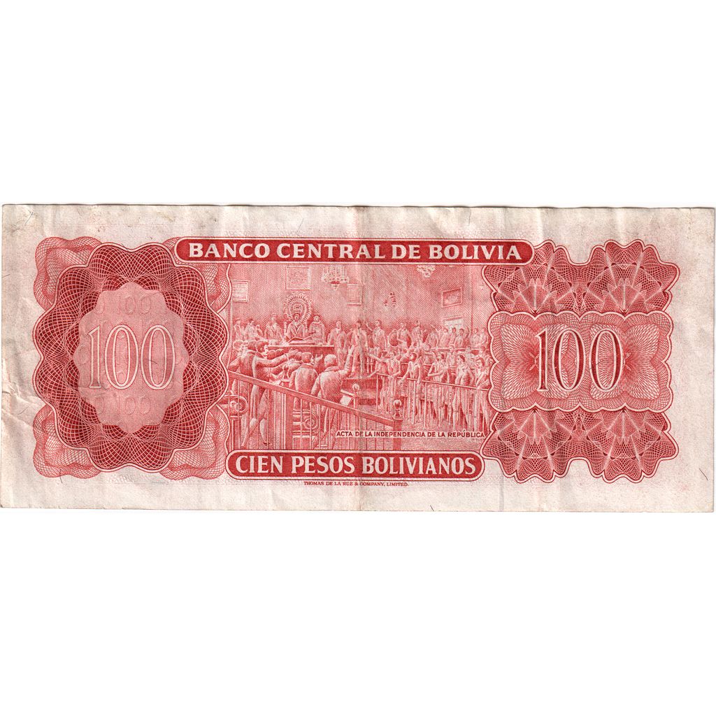Bolivia, 100 Pesos Bolivianos, 1962-07-13, MBC
