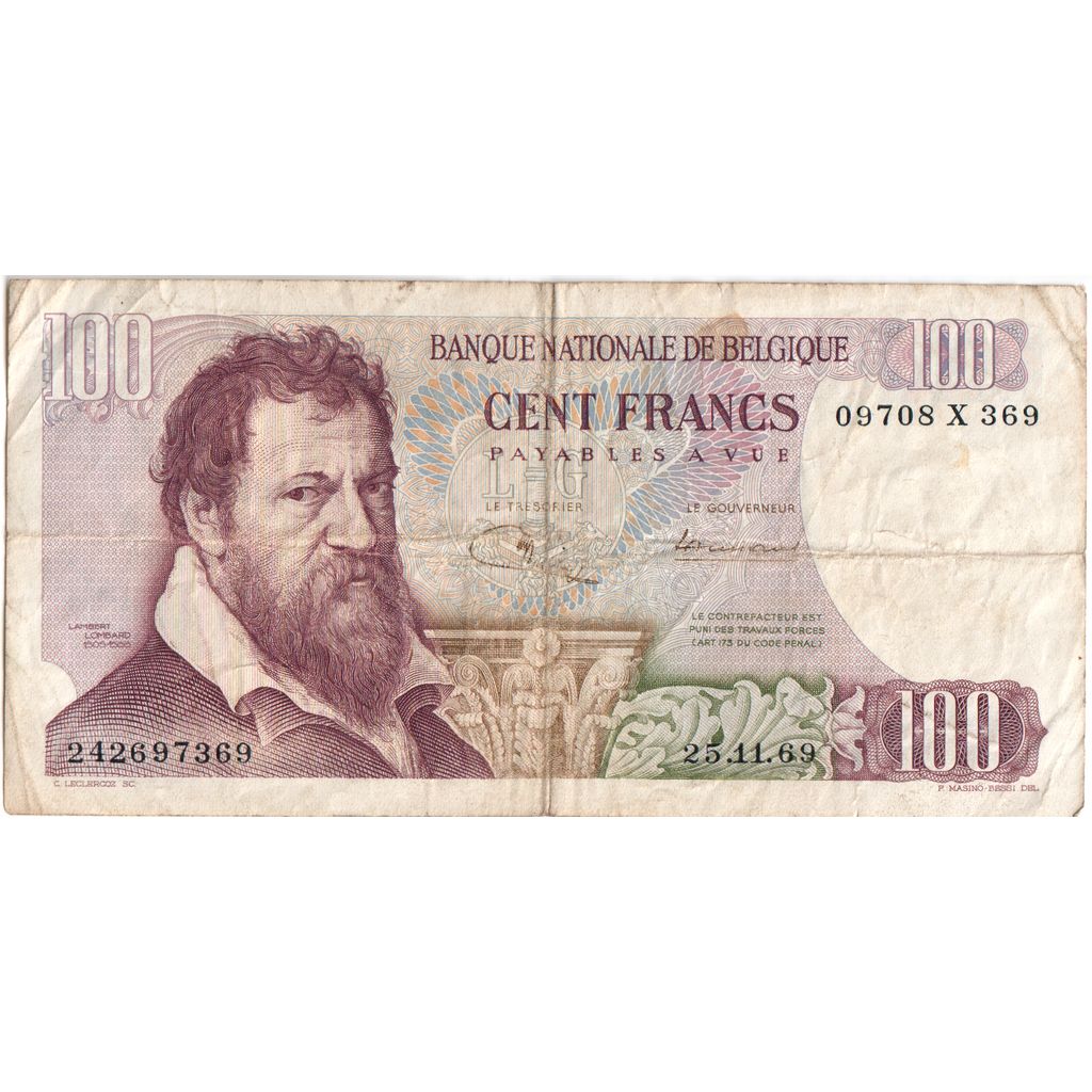 Belgio, 100 Francs, 1972-07-26, MB+