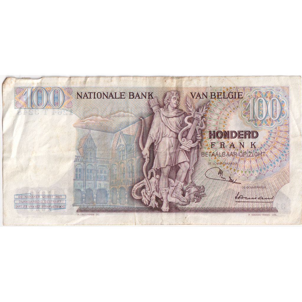 Belgium, 100 Francs, 1970-07-10, VF(30-35)