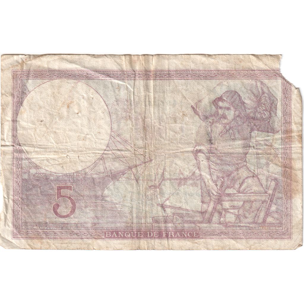 Frankrijk, 5 Francs, Violet, 1940-12-26, O.67855, TB