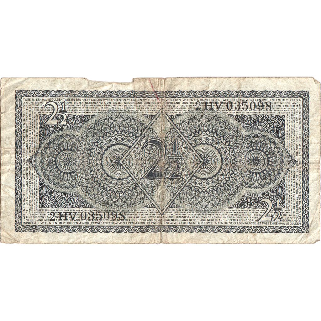 Billet, Pays-Bas, 2 1/2 Gulden, 1949, 1949-08-08, KM:73, TB