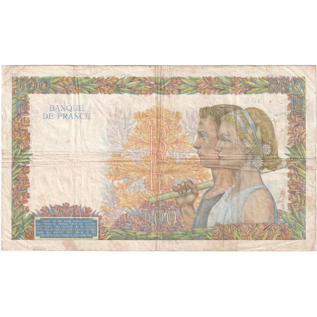 Francia, 500 Francs, La Paix, 1940, 1940-05-16, MB+, Fayette:32.02, KM:95a