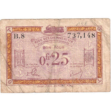 Francia, Régie des chemins de Fer, 25 Centimes, 1923, BC, Pirot:135-3