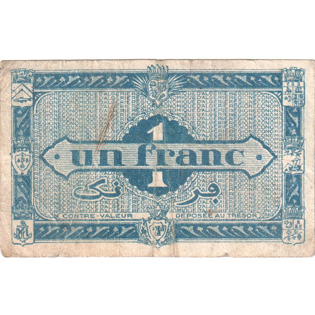 Algeria, 1 Franc, 1944-01-31, VF(30-35)