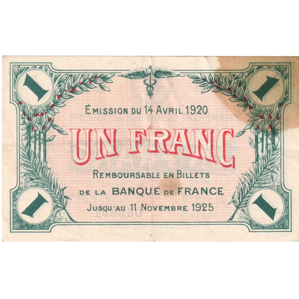 France, 1 Franc, 1920-04-14, TB+, Pirot:113-19
