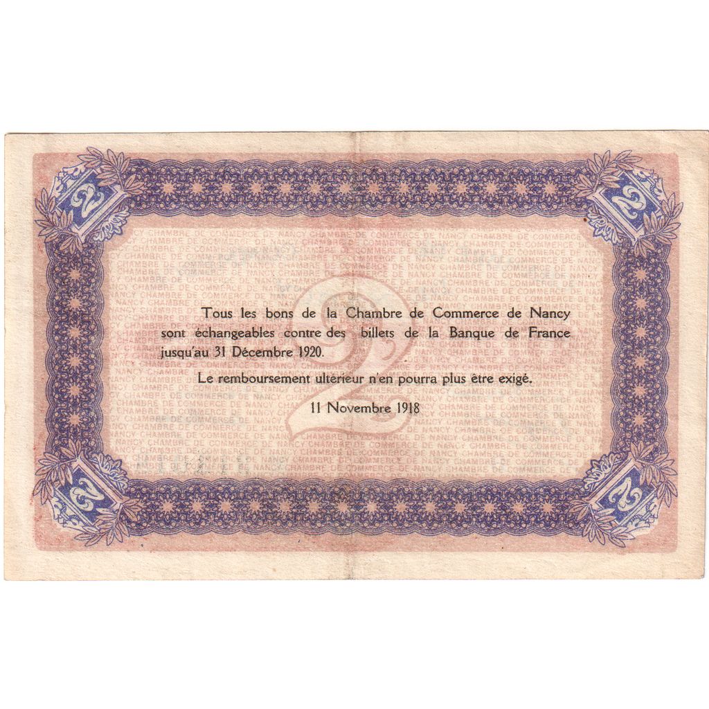 França, Nancy, 2 Francs, 1923-12-31, Chambre de Commerce, EF(40-45)