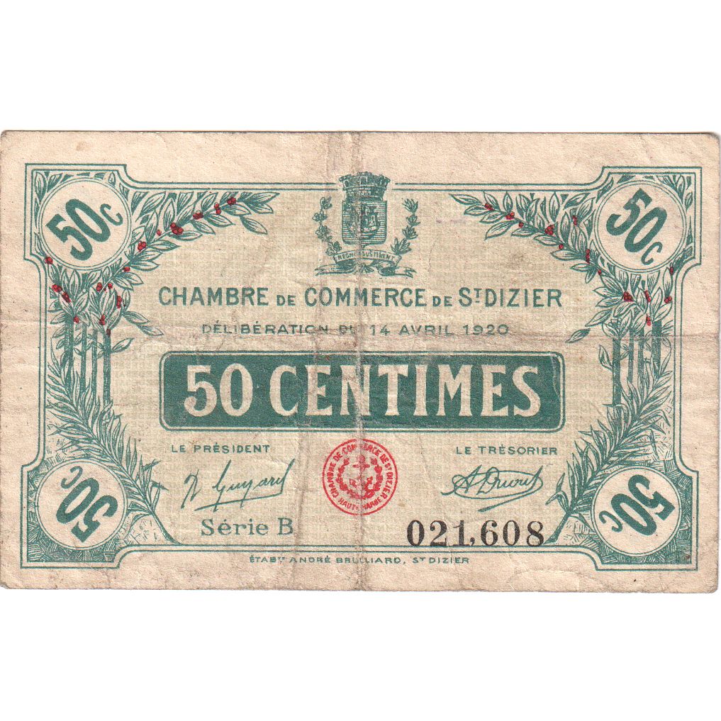 France, 50 Centimes, 1920-04-14, TTB, Pirot:113-17