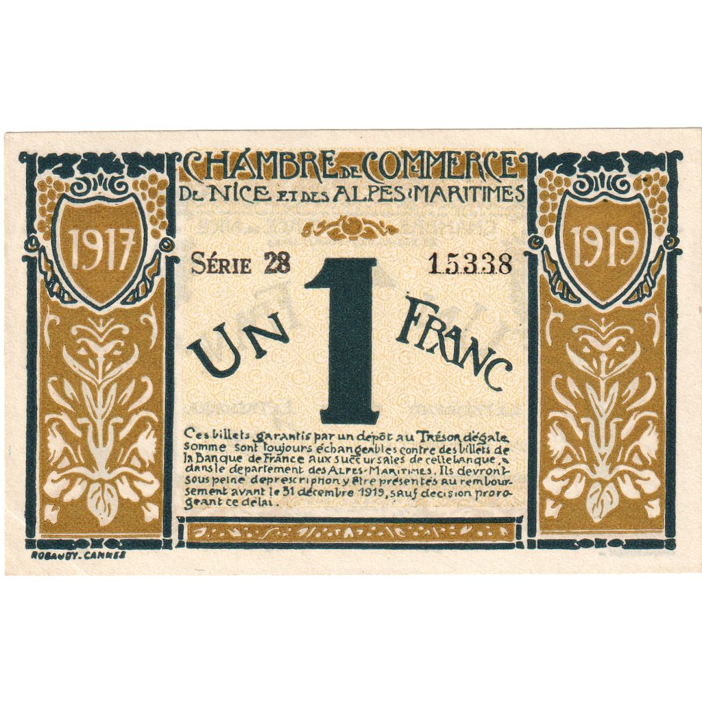 France, 1 Franc, 1917-04-25, NEUF, Pirot:91-5
