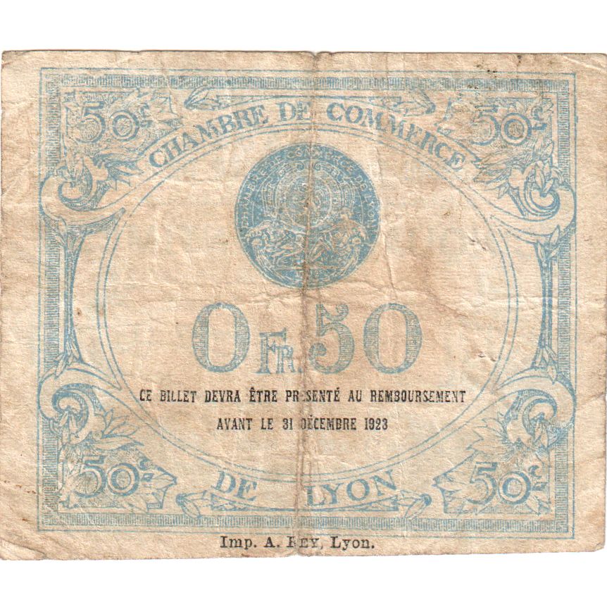 Francia, Lyon, 50 Centimes, 1920-02-19, MB, Pirot:77-20