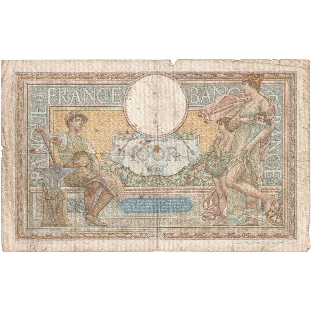 Francja, 100 Francs, Luc Olivier Merson, 1938-04-14, U.58574, VF(20-25)