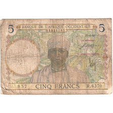 French West Africa, 5 Francs, 1942-04-22, VF(20-25)