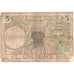 French West Africa, 5 Francs, 1942-04-22, VF(20-25)