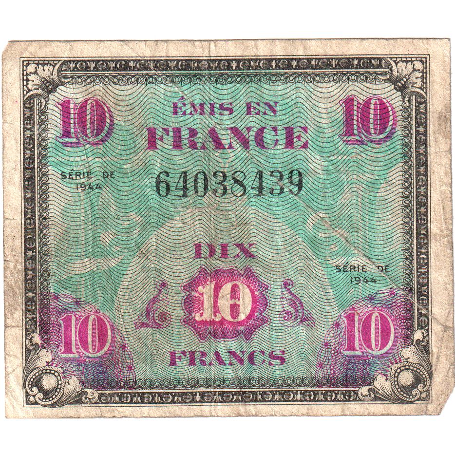 France, 10 Francs, 1944, 39944496, VF(30-35)