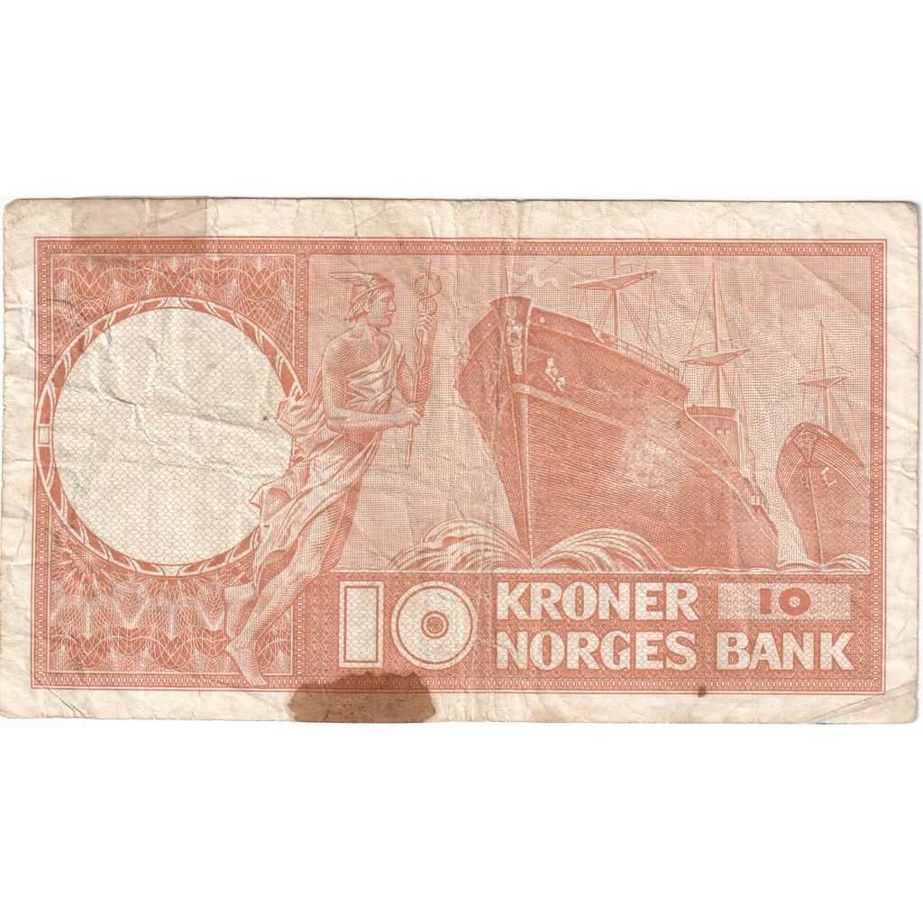Norwegia, 10 Kroner, VF(20-25)