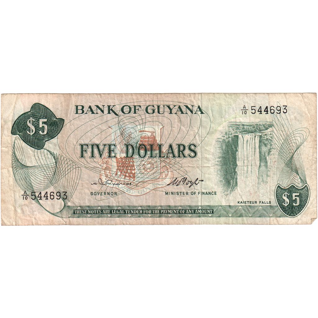 Guyana, 5 Dollars, MB+