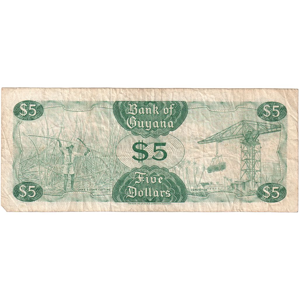 Guyana, 5 Dollars, MB+