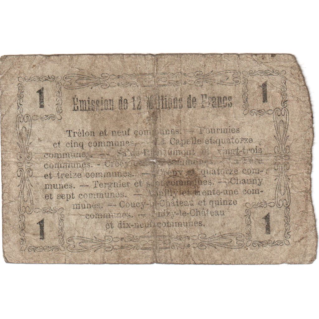 Frankrijk, Laon, 1 Franc, Bon Régional, TB, Pirot:02-1309