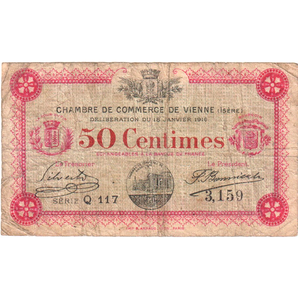 Frankrijk, Vienne, 50 Centimes, 1920-09-14, TB, Pirot:128-20