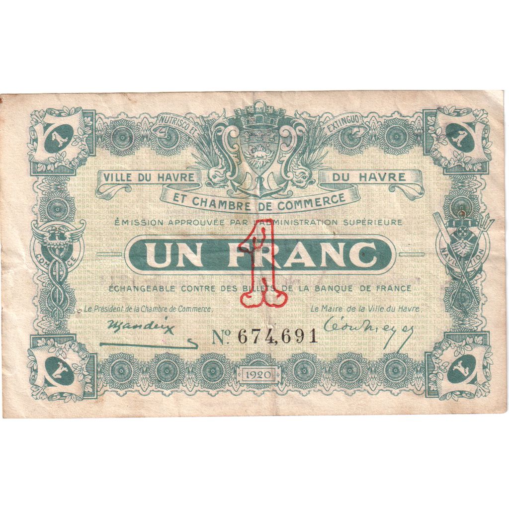 France, 1 Franc, 1920-01-15, EF(40-45), Pirot:68-22