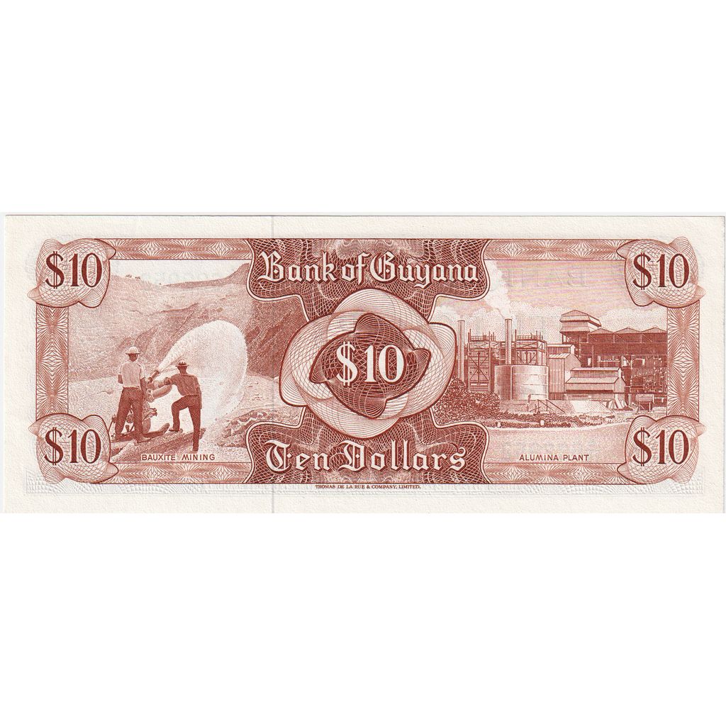 Banknote, Guyana, 10 Dollars, Undated (1992), KM:23f, UNC(65-70)