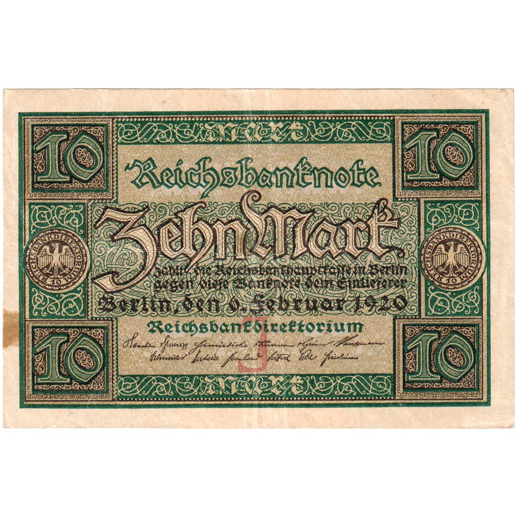Deutschland, 10 Mark, 1920-02-06, SS