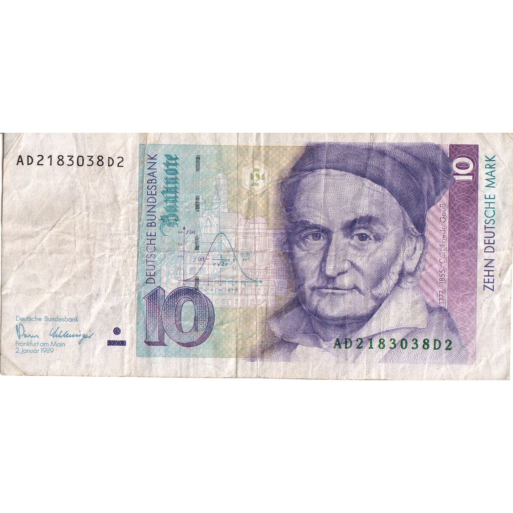 Niemcy - RFN, 10 Deutsche Mark, VF(30-35)