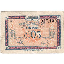 Francja, Régie des chemins de Fer, 5 Centimes, 1923, VF(20-25), Pirot:135-1