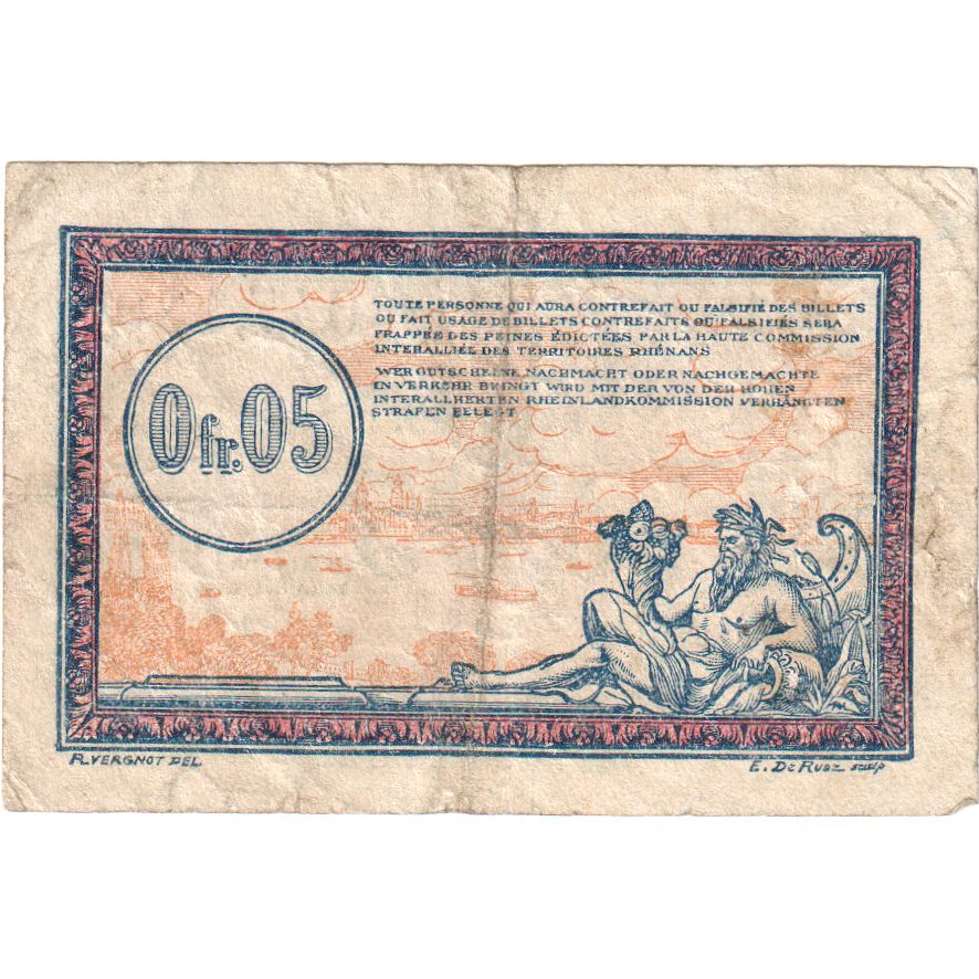 Francja, Régie des chemins de Fer, 5 Centimes, 1923, VF(20-25), Pirot:135-1