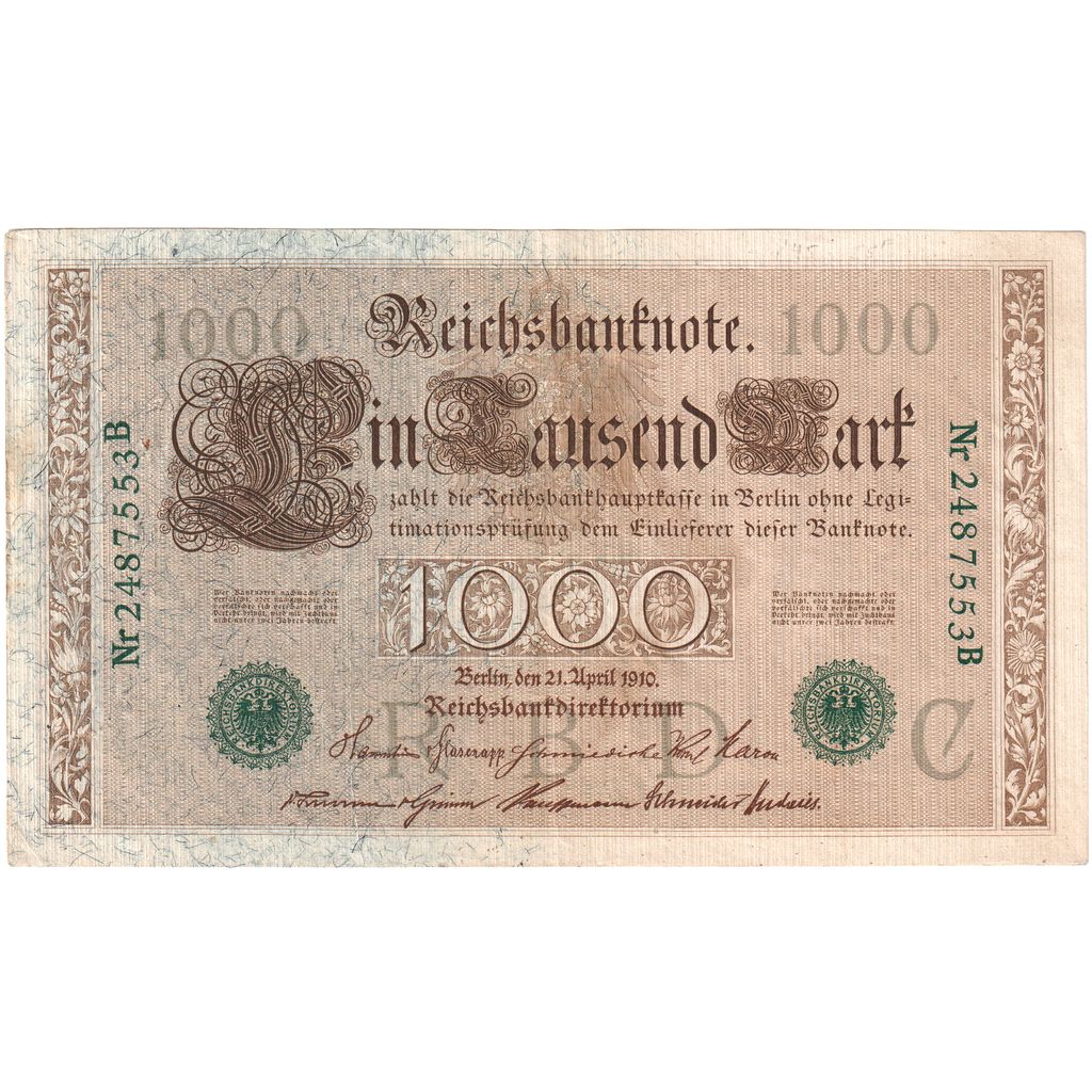 Germany, 1000 Mark, 1910-04-21, AU(55-58)