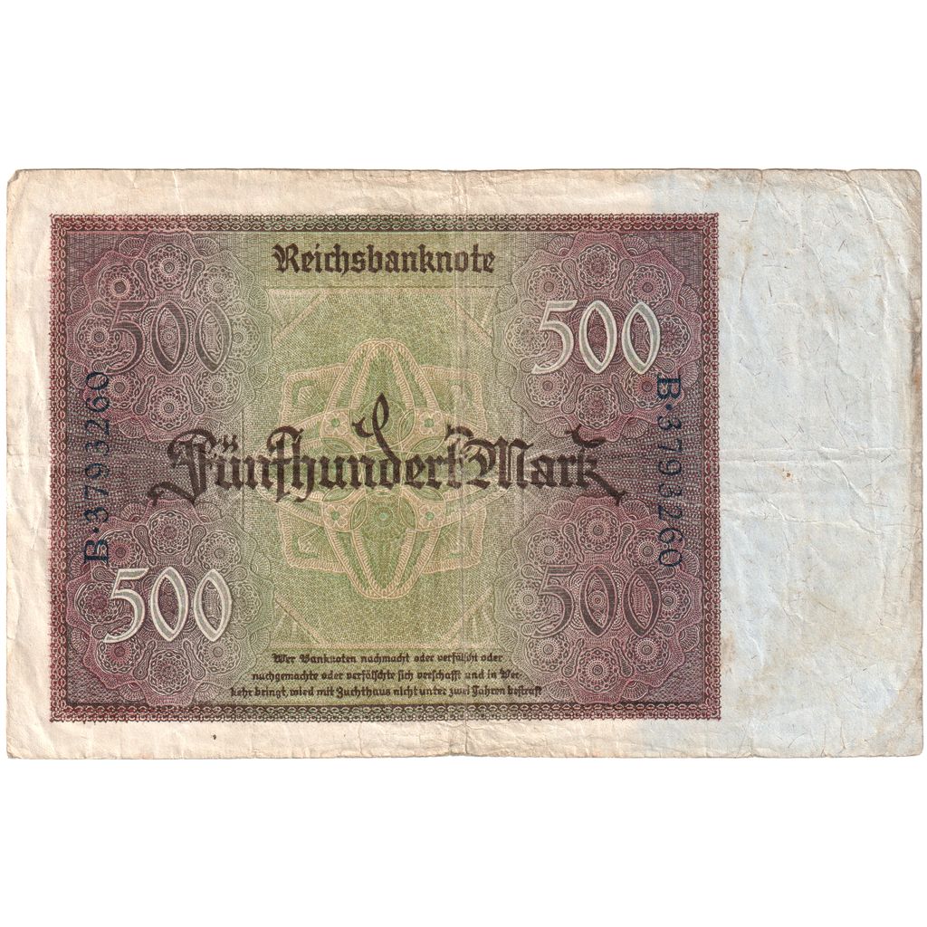 Alemania, 500 Mark, 1922-03-27, MBC