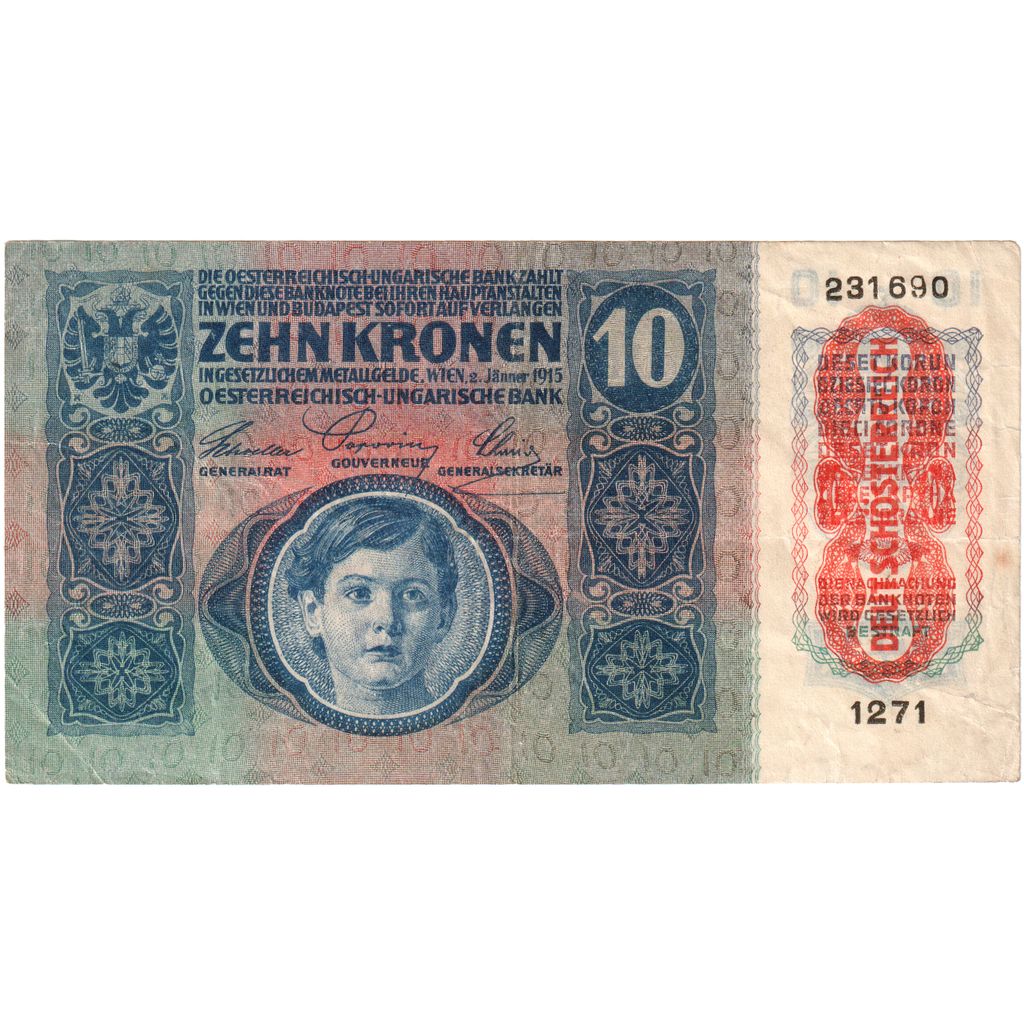 Geldschein, Österreich, 10 Kronen, 1915, 1915-01-02, KM:19, SS