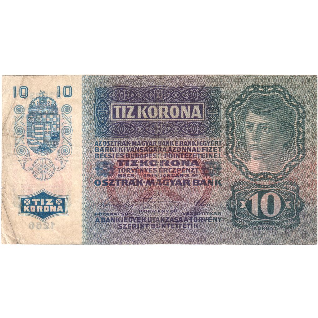 Banconote, Austria, 10 Kronen, 1915, 1915-01-02, KM:19, BB