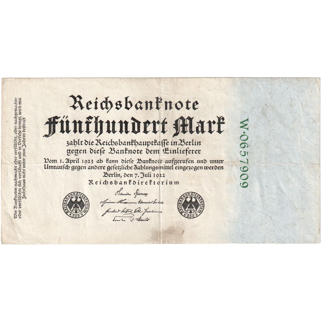 Banknot, Niemcy, 500 Mark, 1923, KM:74c, EF(40-45)