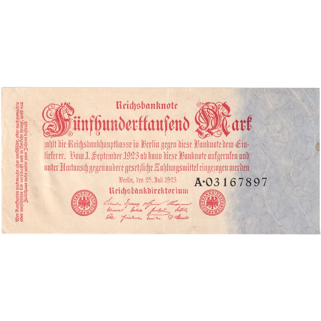 Duitsland, 500 Mark, 1923-07-25, TTB