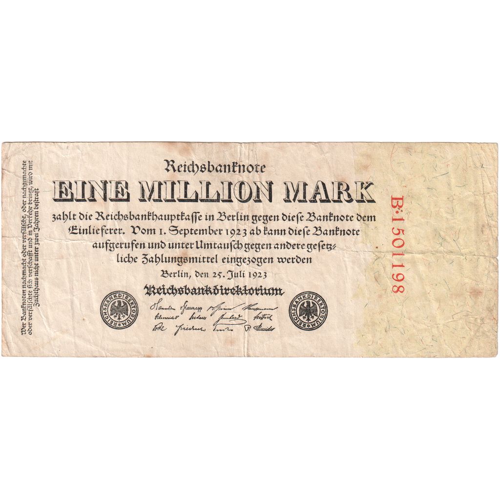 Germany, 1 Million Mark, 1923, KM:94, 1923-07-25, EF(40-45)