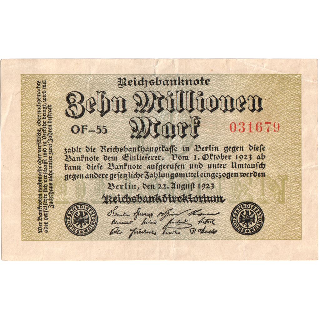 Germania, 10 Millionen Mark, 1923-08-22, BB
